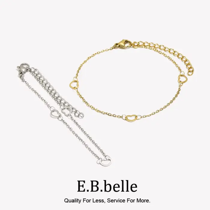 E.B.belle-Bracelet d'épissage d'amour minimaliste pour femme, bijoux plaqués or 14 carats, acier inoxydable SION L, bracelets à main