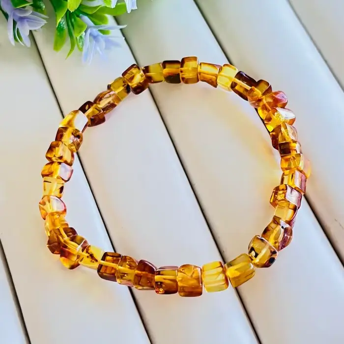 Bracelet en ambre naturel pour femmes, pierres précieuses de guérison, bijoux fins, véritable ambre 