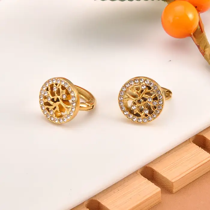 Boucles d'oreilles arbre de vie élégantes pour femmes et filles, en acier inoxydable, en Zircon transparent, arbre généalogique, breloque, bijoux de luxe, étanches