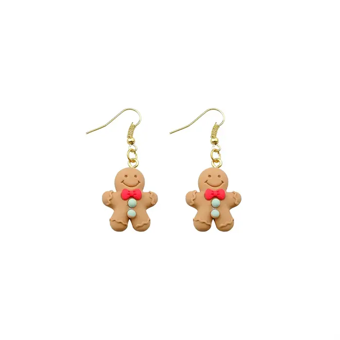 Boucles d'oreilles en forme de pain d'épice pour femmes et enfants