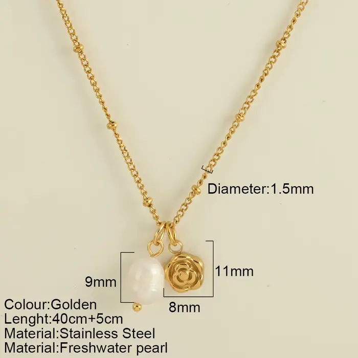 Pendentif collier pour les Femmes d'or chaîne D'eau Douce Perle Arc pendentifs à la mode femmes en a