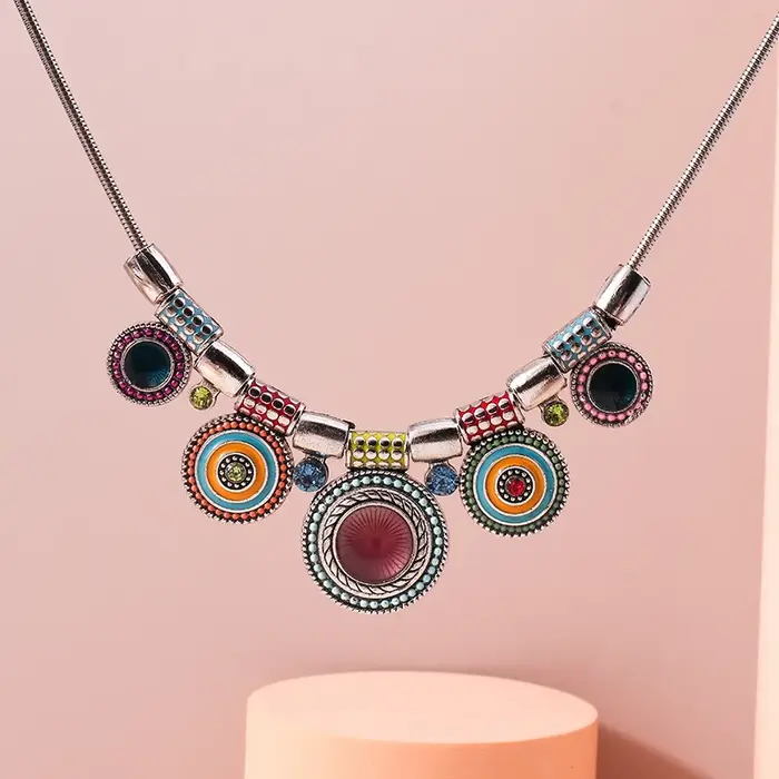 Aihua mode bohème Collier ras du cou Vintage ethnique népal déclaration Maxi