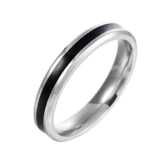 Bagues de mariage classiques simples en acier inoxydable pour couple, cadeau d'anniversaire ou de Sa