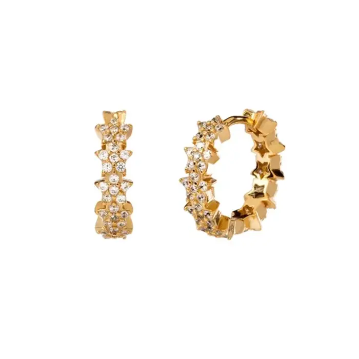 ROXI cinq étoiles luxe rangée zircon boucles d'oreilles pour femmes 925 en argent Sterling boucle d'