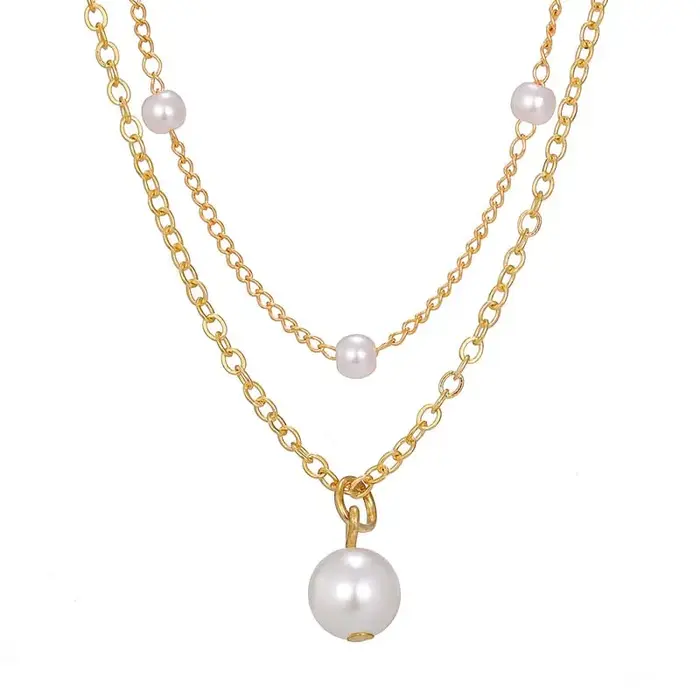 Nouveau Collier Ras-du-Cou Doré Tendance 2026 avec Perles pour Femme et Fille