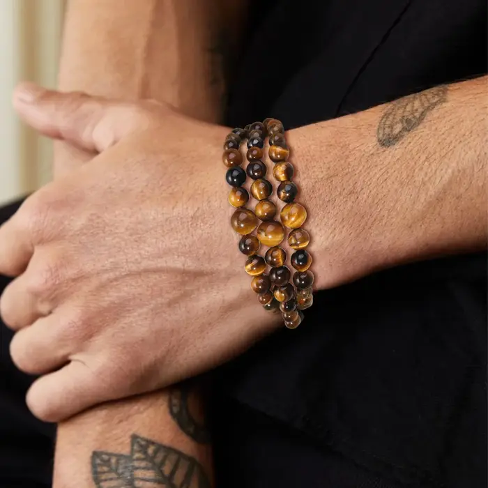 Bracelet en pierre d'oeil de tigre