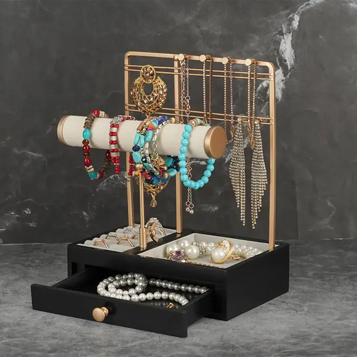 Organisateur de bijoux, support de présentation pour colliers, boucles d'oreilles, bracelets