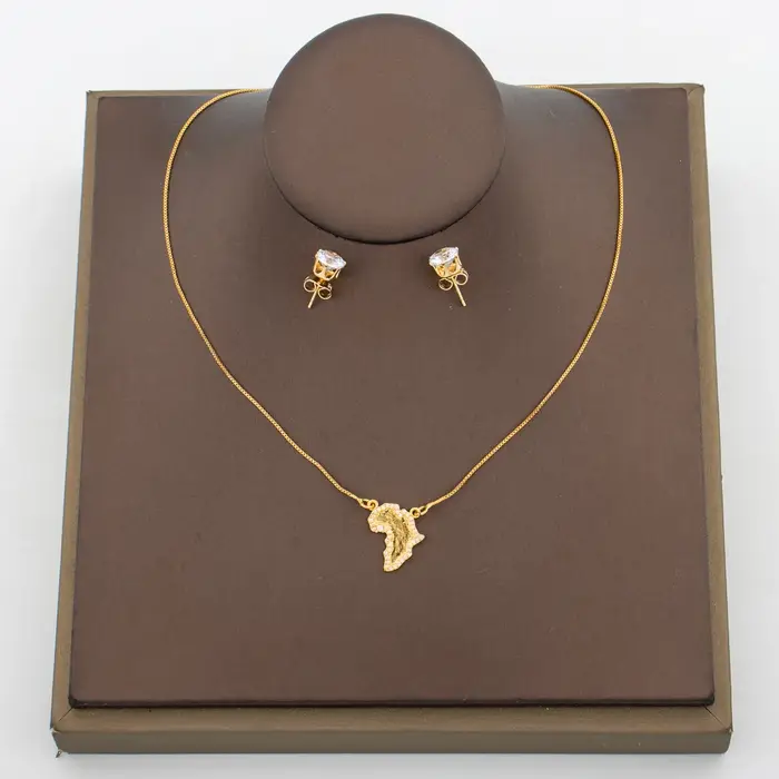 Ensemble de bijoux de luxe en or pour la fête, boucles d'oreilles et collier, boucles d'oreilles, pe