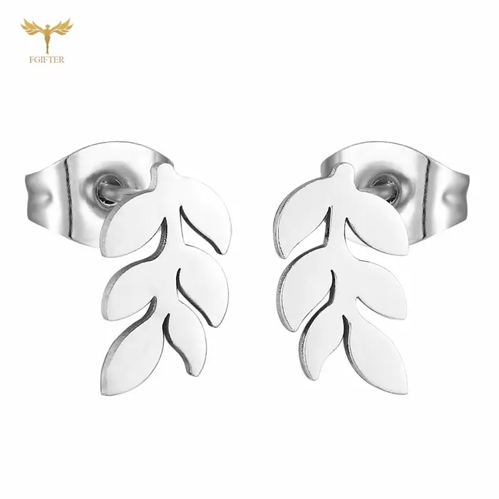 Boucles d'oreilles à clous en forme de feuille style décontracté pour femmes occasion spéciale lot de 12 paires