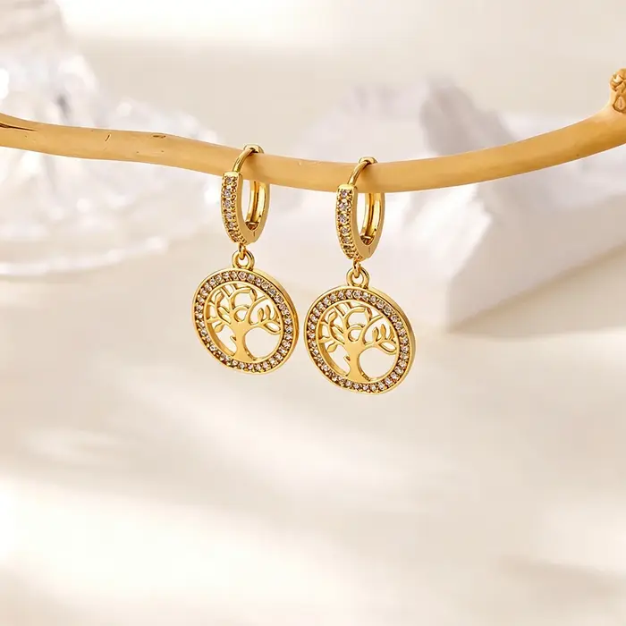 Boucles d'oreilles étoile Arbre de Vie pour femme
