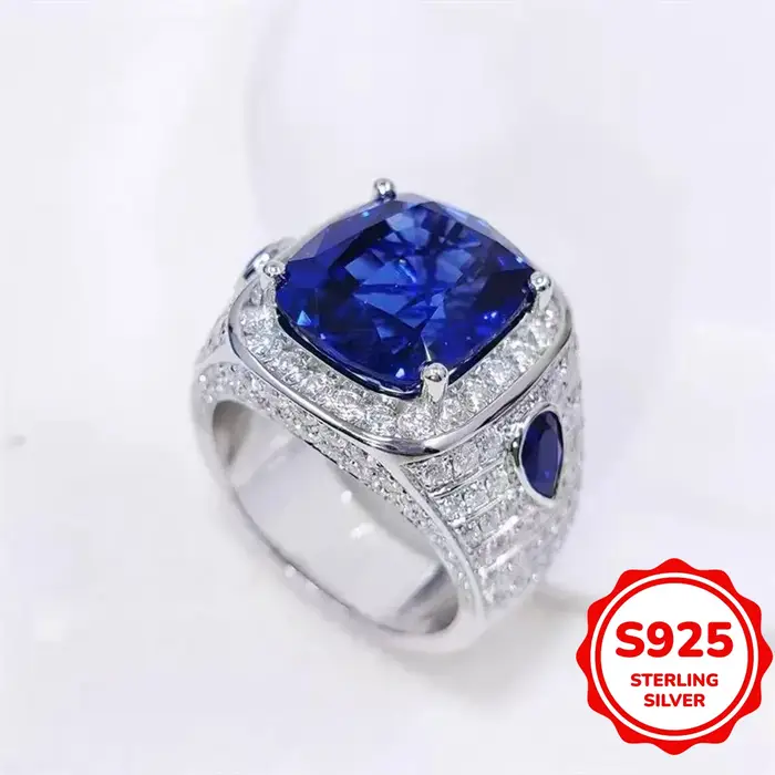 Bague incrustée de luxe en argent 925 pour femmes, bijoux de haute qualité pour les amoureux