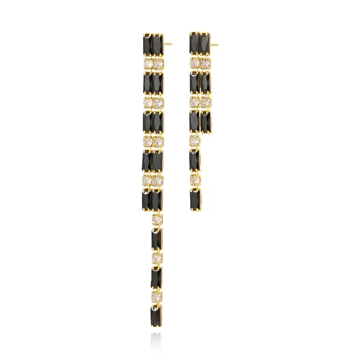 Bracelets de Tennis en cristal noir pour femmes et hommes, Bracelet de luxe en zircone cubique glacé