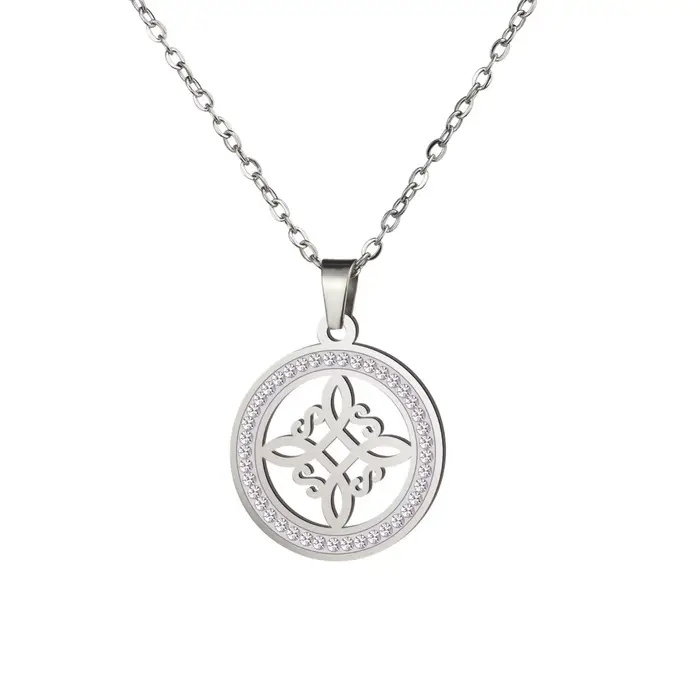 Collier pendentif nœud de sorcière pour femmes et hommes, amulette en acier inoxydable, bijoux cadea