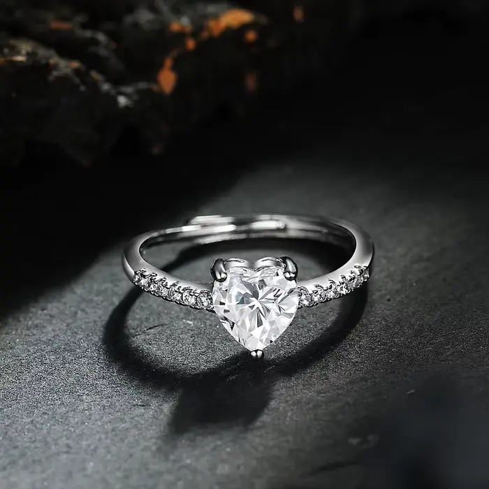 Bague SAY en argent sterling 925 sertie de zirconium blanc classique pour femmes occasions spéciales soirée mariage