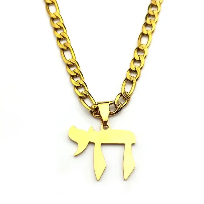 Pendentif Hai Chai en acier inoxydable collier avec symbole religieux pour femmes hommes occasions spéciales