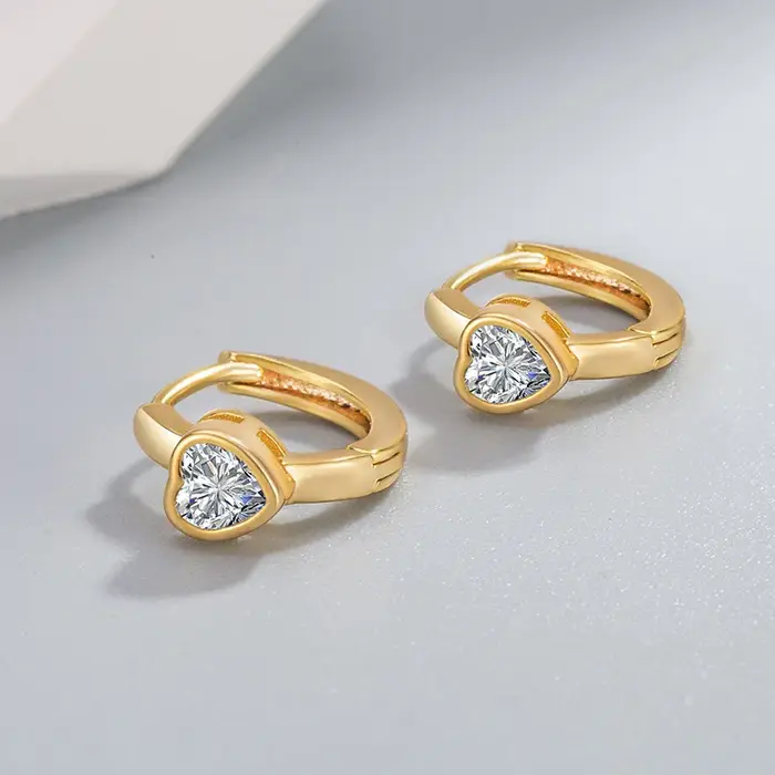 Boucles d'oreilles en argent Sterling 925 plaqué 18 carats