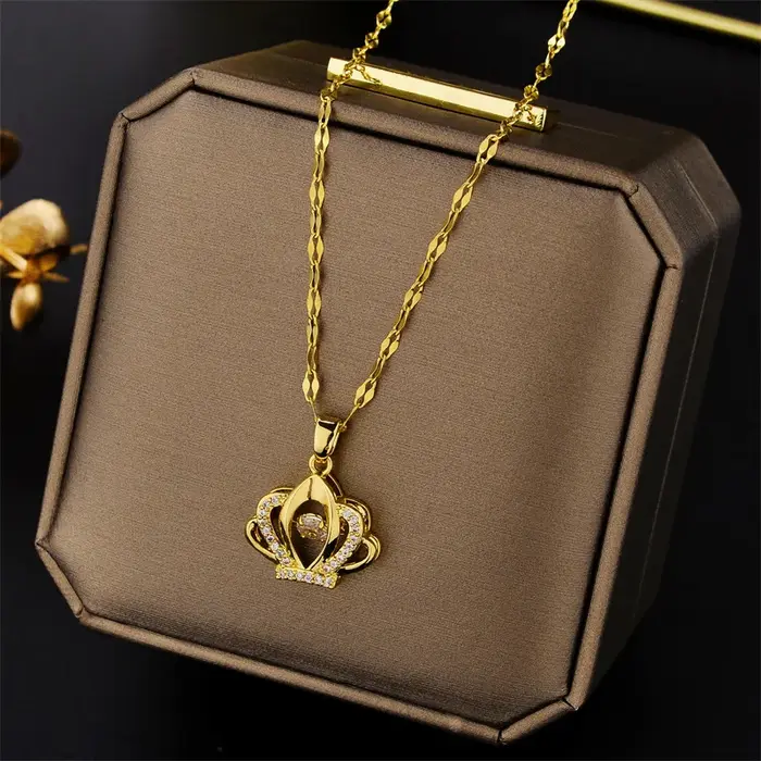 Colliers de luxe en cristal de Zircon pour femmes, en acier inoxydable, mode coréenne, doux et Sexy,