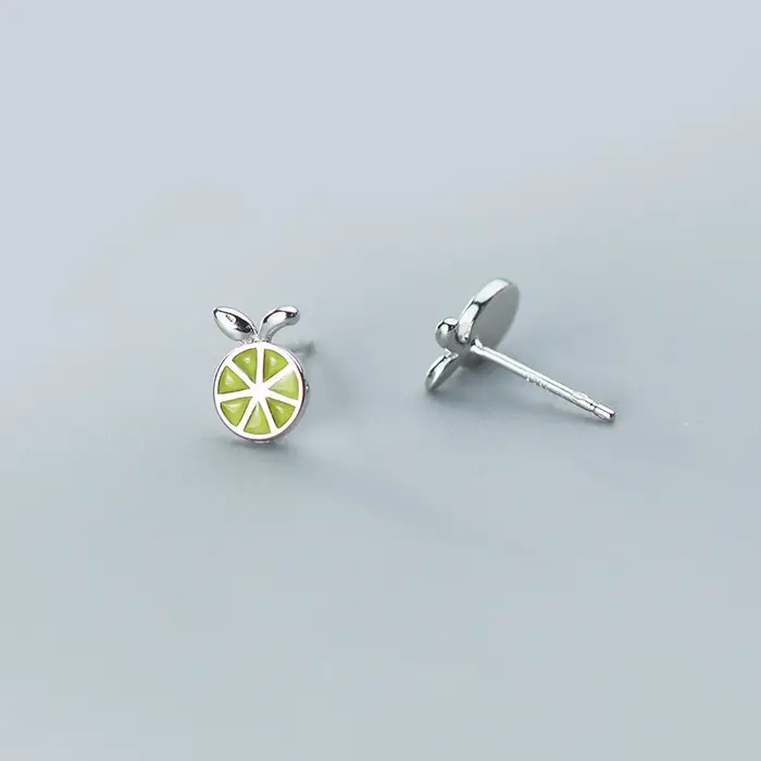 La Monada – petites boucles d'oreilles citron pour femmes, bijoux en argent Sterling 925, à La mode,