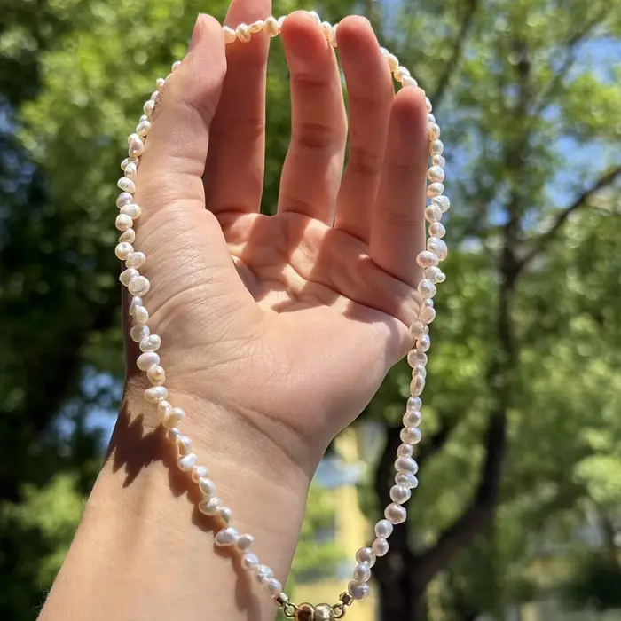  Collier de perles d'eau douce élégant pour femmes