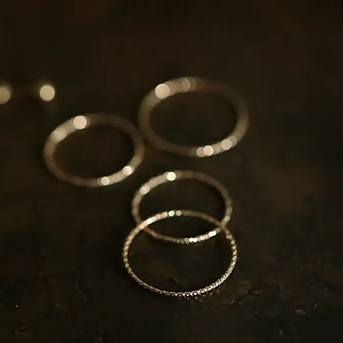 Bague fine minimaliste en argent Sterling 925 plaqué or 14 carats pour femmes, bague empilée à la mo
