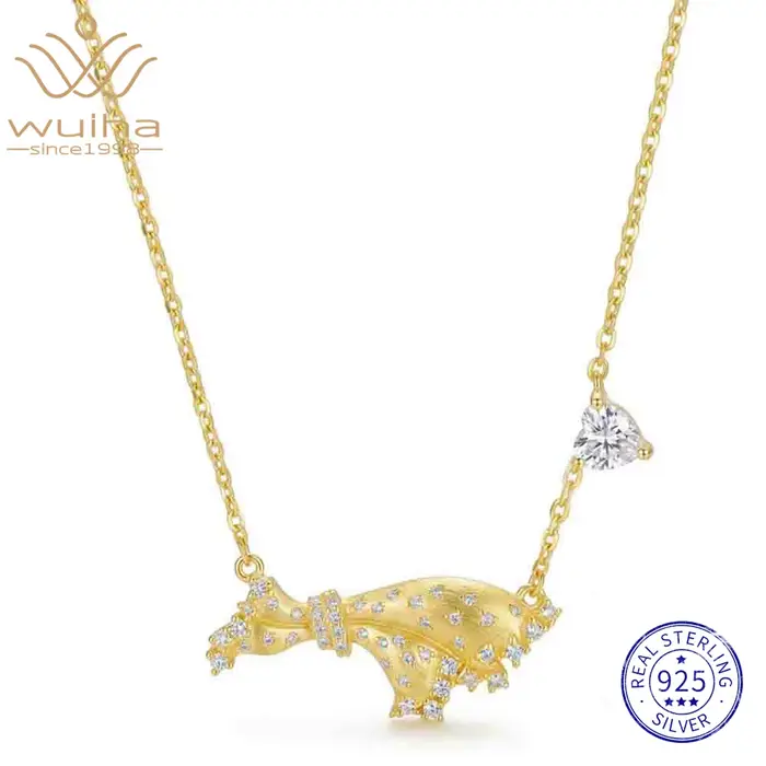 WUIHA – collier avec pendentif en argent Sterling 100% 925, Vintage, couleur VVS1 D, véritable diamant Moissanite GRA, bijoux fins pour mariage et fiançailles