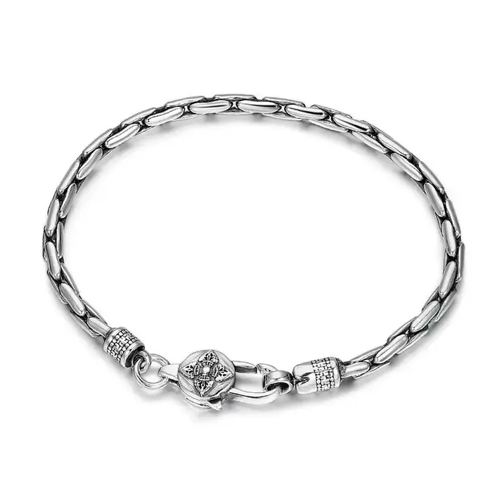 Bracelets tissés à la main en argent S925 pour hommes et femmes