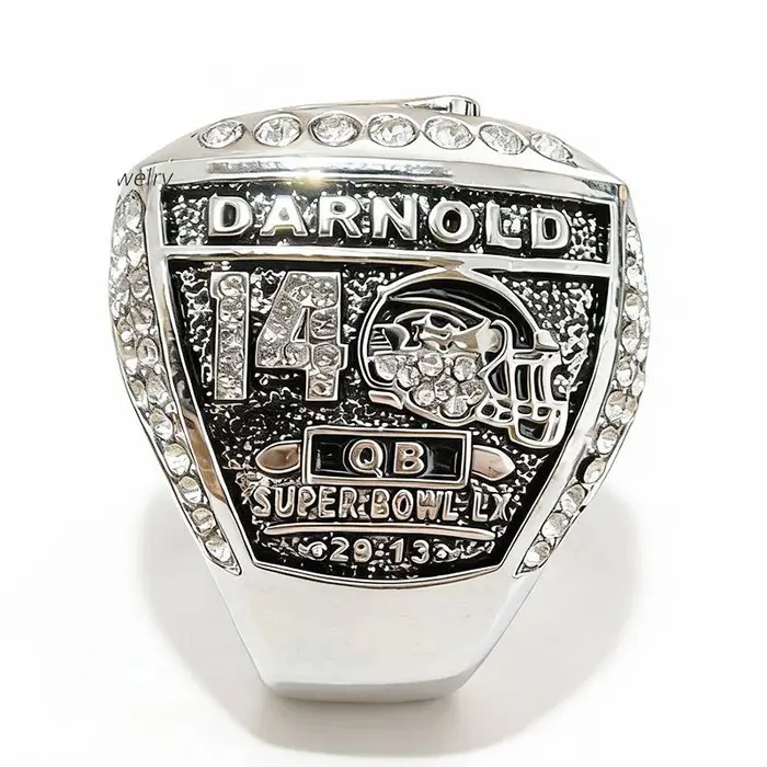 Bague Commémorative en Acier Inoxydable Cadeau Passion Rugby Clé Style Unique Occasions Spéciales