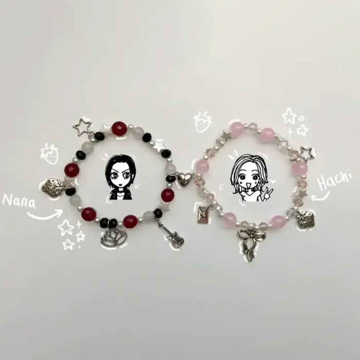 Bracelets assortis Nana et Hachi, coquette, bff, mignons, bijoux