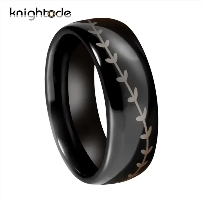 Bague en carbure de tungstène noir pour hommes et femmes, matiques de fiançailles, bijoux pour femme