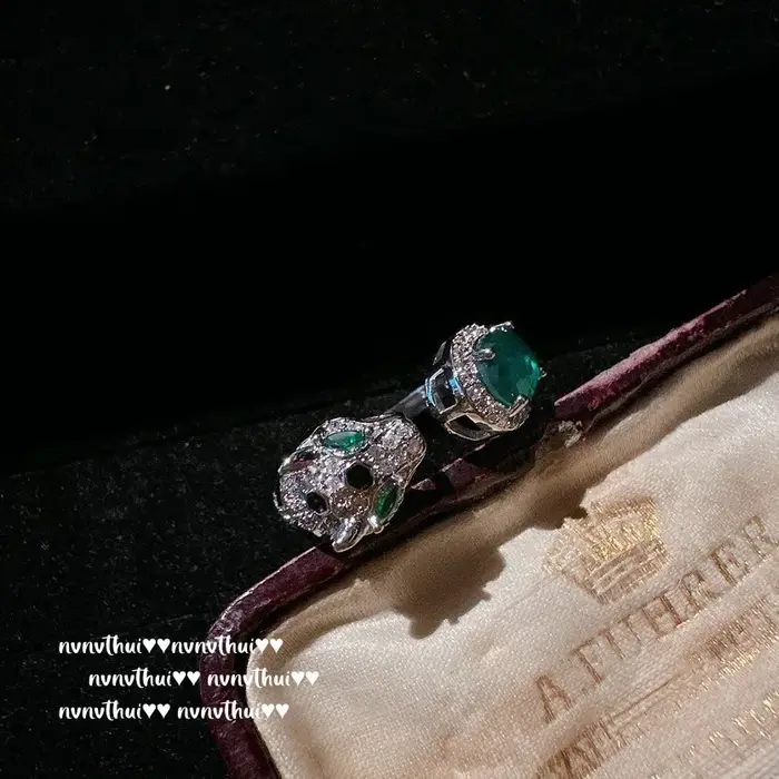 Ensemble de bijoux à pampilles léopard émeraude et tourmaline pour femmes, documents en argent 2023,