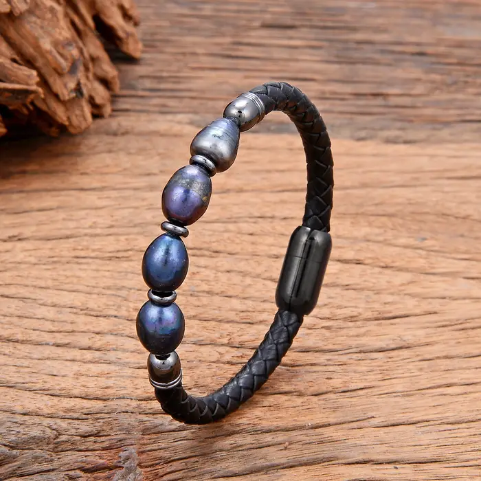 Véritable bracelet en perle d'eau douce naturelle