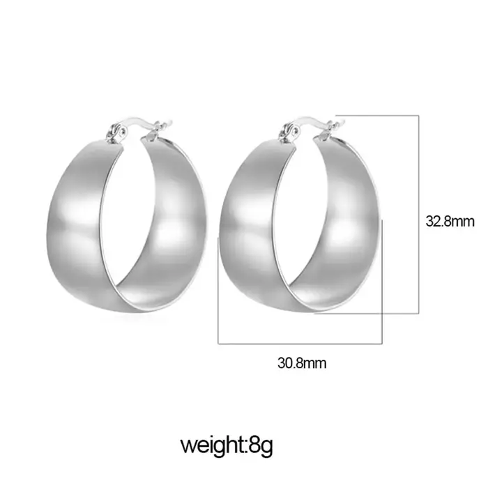 Élégantes boucles d'oreilles créoles en forme de C, larges et texturées, couleur or, pour femmes, en