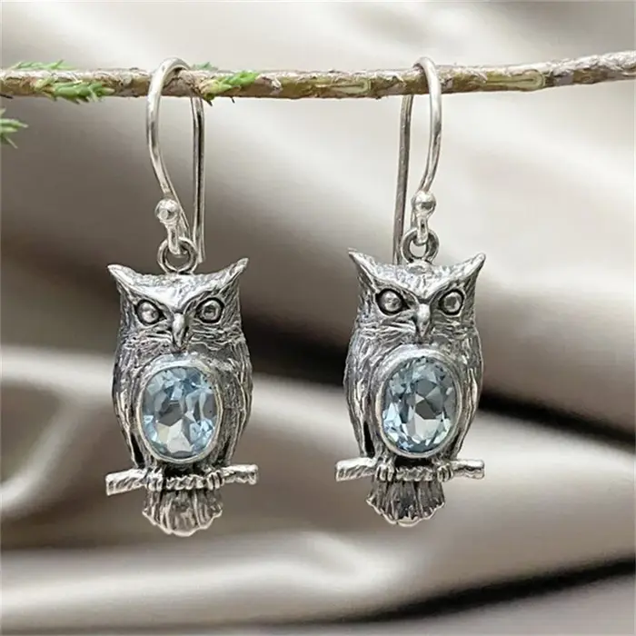 Boucles d'oreilles Vintage en métal couleur argent