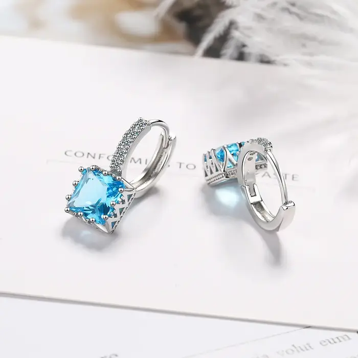 Boucles d'oreilles en argent Sterling 925 et Zircon AAA pour femmes