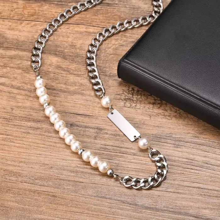Collier à maillons gourmette Hip Hop pour hommes et garçons, collier perlé classique 216.239., cadeau de bijoux de haute qualité
