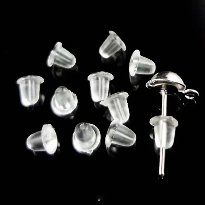 Boucles d'oreilles en caoutchouc de Silicone souple transparent