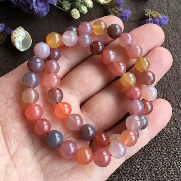 Bracelet en Agate pour femmes, cadeaux pour petite amie, perles rondes de couleurs acidulées, bijoux