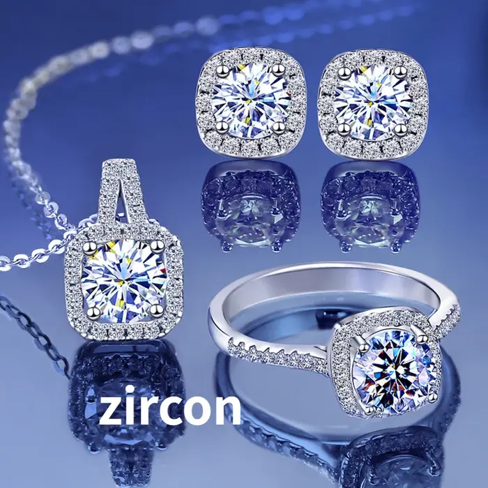 JoyceJelly – bijoux en argent Sterling S925 pour femmes, ensemble de 3 pièces en diamant moissanite 