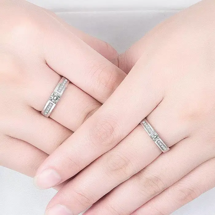 Bague en argent sterling 925 de luxe, simple et exquise, avec zircon, pour hommes et femmes, cadeau de mariage, bijou charmant