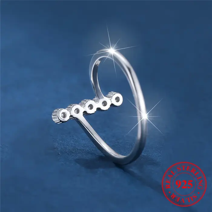 Bague de fiançailles ronde en argent regardé 925 véritable pour femme