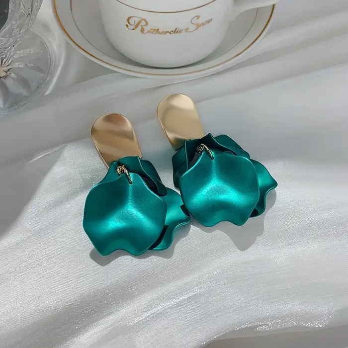 Boucles d'oreilles élégantes multicolores à fleurs pour femme