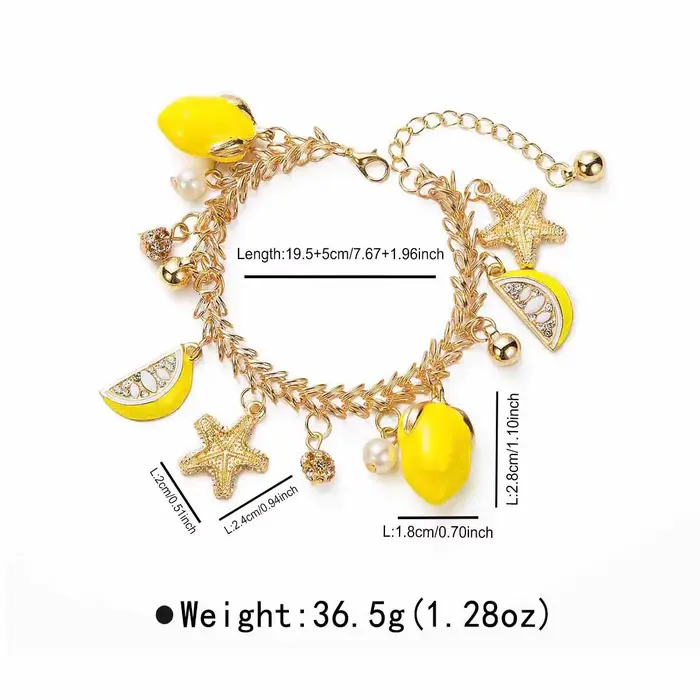 Bracelet pendentif citron vert pour femme, léger et confortable, idéal pour le quotidien, printemps-