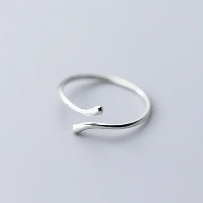 SOFTPIG – bague géométrique réglable en argent Sterling 925 véritable, pour femmes, bijoux fins de f