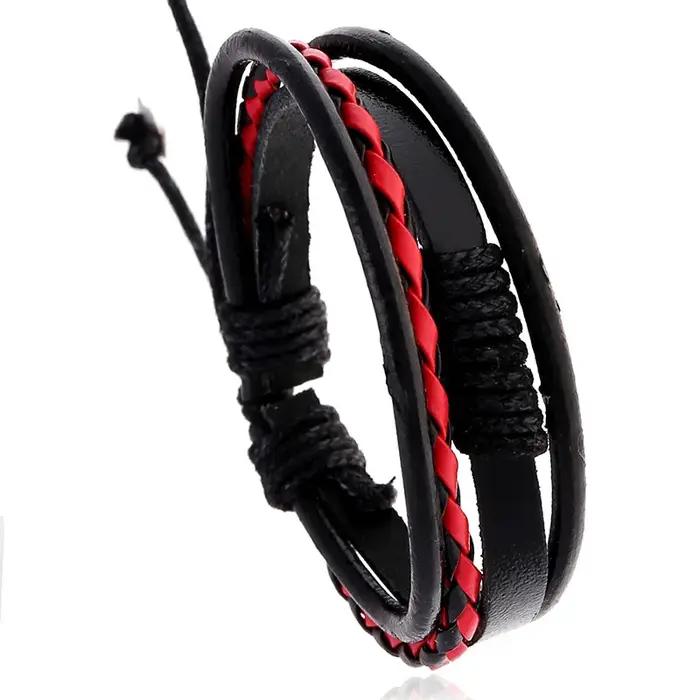 2025 Bracelet en cuir hommes bracelets femmes peau de vache tressé à la main multicouche Bracelet Pu