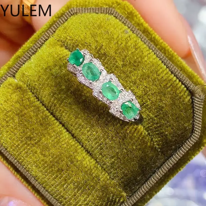 Bague émeraude naturelle, boucles d'oreilles en argent 925 pour femmes, pierres précieuses avec cert