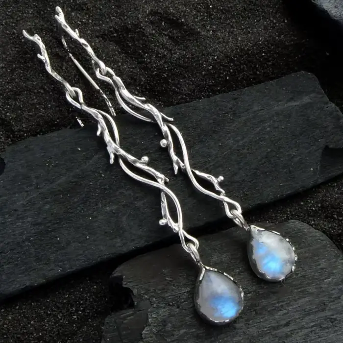 Boucles d'oreilles Vintage couleur argentée en forme de feuille de lierre pour femmes