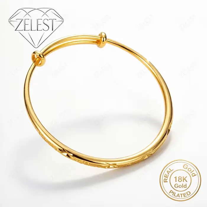 Bracelet en or plaqué 18 carats, exquis, avec fleurs sculptées, bijoux de mariage tendance, bracelet