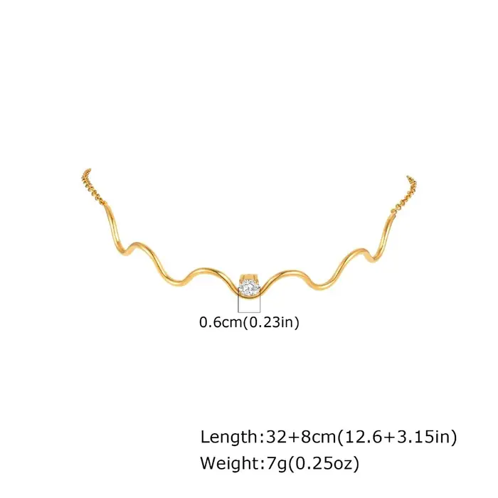 Tigrade – collier rond ondulé en zircone pour femmes