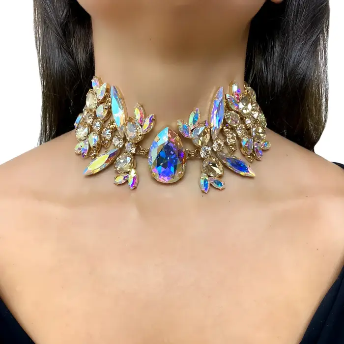 Ensemble de bijoux en strass pour femmes romantique et mignon style mariage et soirées festives