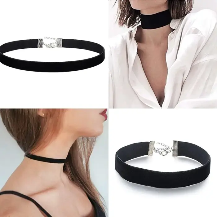 Collier ras du cou gothique en velours noir
